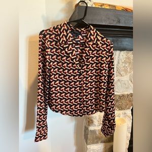 BNWOT Multicolored Abstract Design Blouse